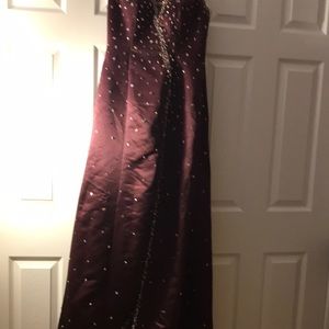 Burgundy with sequins all over